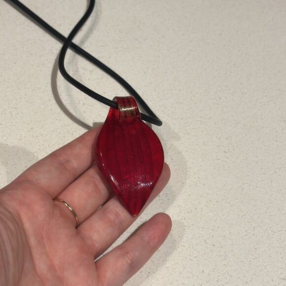 Authentic Murano Glass Pendant Cord Necklace - Picture 5 of 6